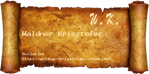 Waldner Krisztofer névjegykártya